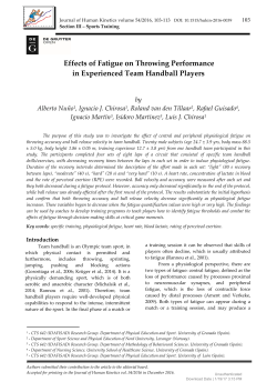 Effects of Fatigue on Throwing Performance in Experienced Team