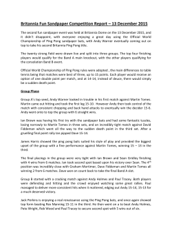 Britannia Fun Sandpaper Competition Report &ndash; 13 December 2015