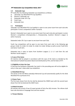 1.0 Statewide Cups FFT shall offer the following statewide cup