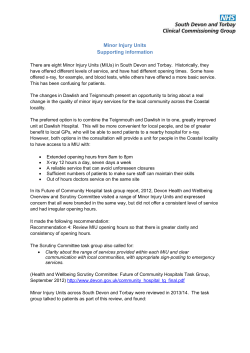 Minor Injury Units Supporting information