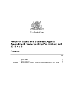 Property, Stock and Business Agents Amendment
