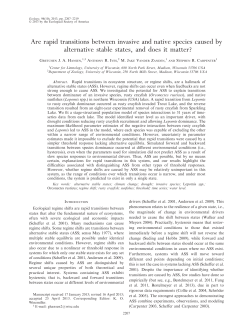 Are rapid transitions between invasive and native species caused by