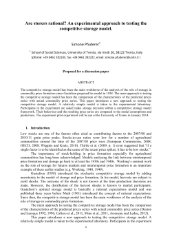 An experimental approach to testing the competitive storage model.