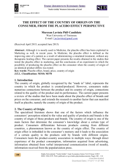 the effect of the country of origin on the consumer, from
