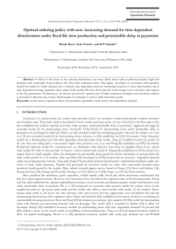 Optimal ordering policy with non- increasing demand for time
