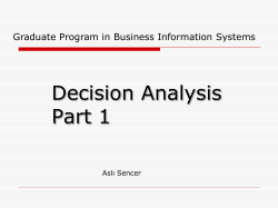 Decision Analysis and Games
