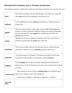 Fahrenheit 451 Vocabulary: Part 2