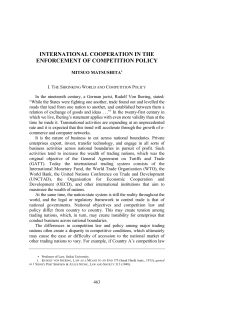 International Cooperation in the Enforcement of Competition Policy