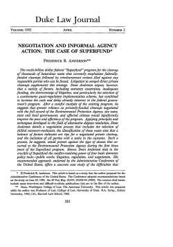 Negotiation and Informal Agency Action: The Case of Superfund