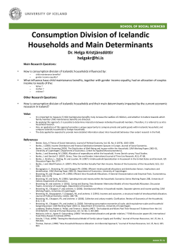 Consumption Division of Icelandic Households and Main