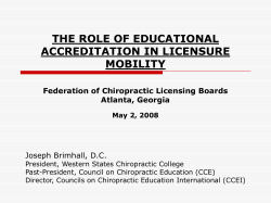 The Future of Chiropractic Education Accreditation