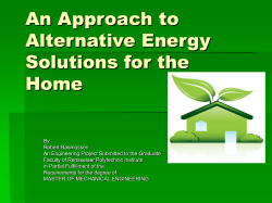 An Approach to Alternative Energy Solutions for the Home