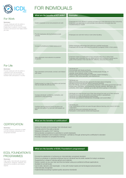 ICDL Asia Benefits grid Sample For Individuals