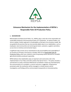 Grievance Mechanism for the Implementation of REPSA&acute;s