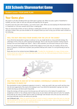Quickstart lesson 3 - Sharemarket Game