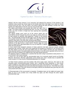 Equitait Fact sheet - Pinworm (Oxyuris equi) Infection with the horse