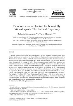 Emotions as a mechanism for boundedly rational agents: The fast