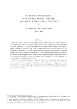 The Potential Determinants of German Firms` Technical
