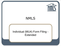 Individual (MU4) Form Filing - Extended
