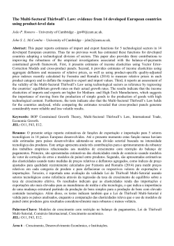 The Multi-Sectoral Thirlwall`s Law: evidence from 14 developed E
