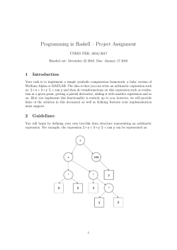 Programming in Haskell &ndash; Project Assignment
