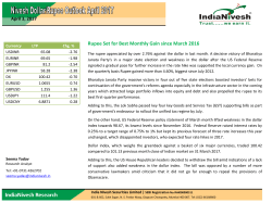 Rupee Set for Best Monthly Gain since March 2016