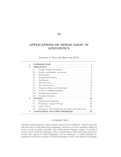 19 applications of modal logic in linguistics