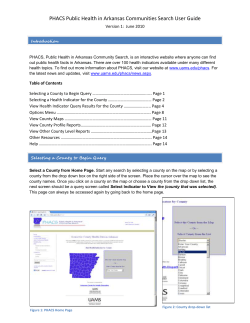 PHACS Public Health in Arkansas Communities Search User Guide