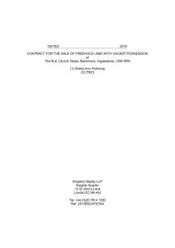 Contract for the sale of freehold land with vacant