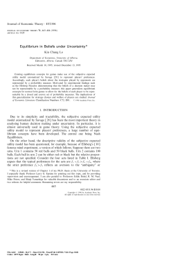 Equilibrium in Beliefs under Uncertainty