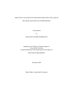 INDUCTIVE CAUSATION ON STRATEGIC BEHAVIOR: THE CASE