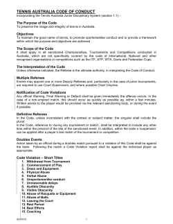 tennis australia code of conduct