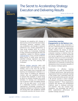 The Secret to Accelerating Strategy Execution and Delivering Results