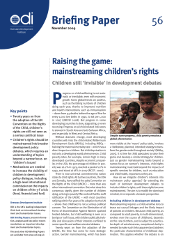 Raising the game: mainstreaming children`s rights