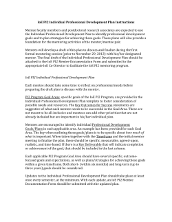 Professional Development Plan Instructions