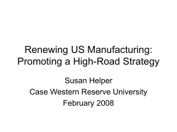 Renewing American Manufacturing: A High