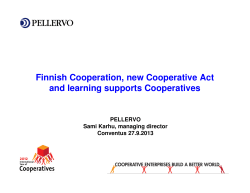 Finnish Cooperation, new Cooperative Act and learning supports