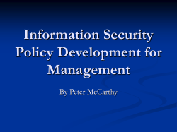 Management of Information Security