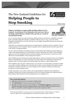 New Zealand Guidelines for Helping People to Stop Smoking