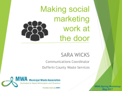 Sara Wicks - Making social marketing work at the door