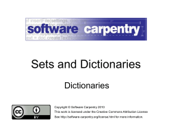 dictionary - Software Carpentry