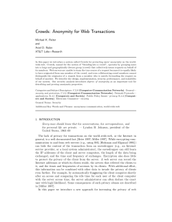 Crowds: Anonymity for Web Transactions
