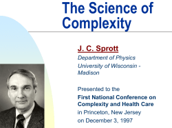The Science of Complexity - University of Wisconsin&ndash;Madison