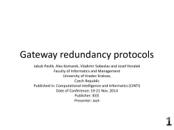 Gateway redundancy protocols