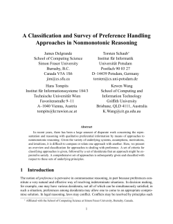 A Classification and Survey of Preference Handling Approaches in