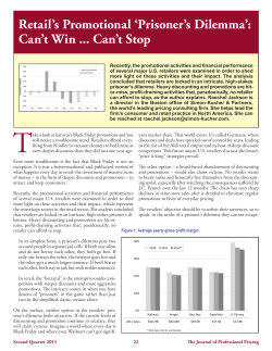 Retail`s Promotional `Prisoner`s Dilemma`: Can`t Win Can`t Stop
