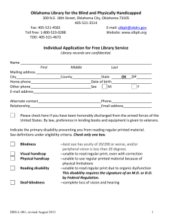 Individual Application PDF - Oklahoma Library for the Blind and