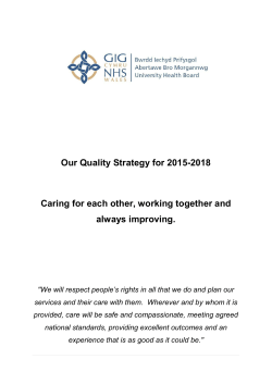 Our Quality Strategy for 2015-2018 Caring for