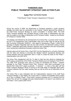Public Transport Strategy and Action Plan