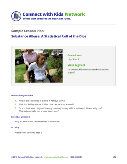 Sample Lesson Plan Substance Abuse: A Statistical Roll of the Dice